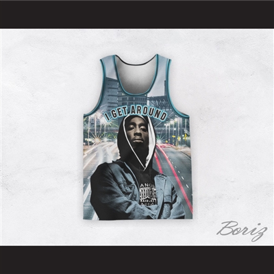 Tupac Shakur 1 I Get Around Middle of the Street Basketball Jersey