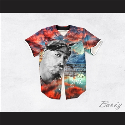 Tupac Shakur 13 Killuminati Beach Sunset Baseball Jersey