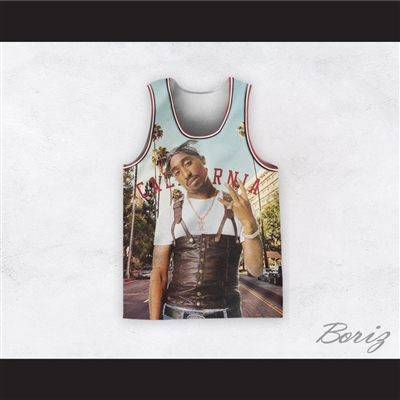 Tupac Shakur 16 California Street View Basketball Jersey