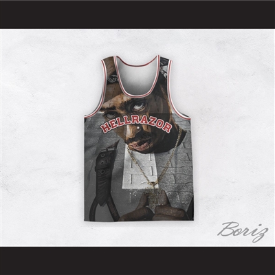 Tupac Shakur 6 Hellrazor Sidewalk Basketball Jersey