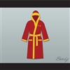 Rocky Balboa Italian Stallion Shamrock Meats Maroon Satin Full Boxing Robe with Hood