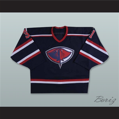 Shane Connelly 31 South Carolina Sting Rays Navy Blue Hockey Jersey