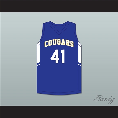 Shaqir O'Neal 41 Creekside Christian Academy Cougars Blue Basketball Jersey 1