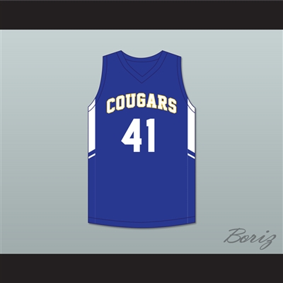 Shaqir O'Neal 41 Creekside Christian Academy Cougars Blue Basketball Jersey 2