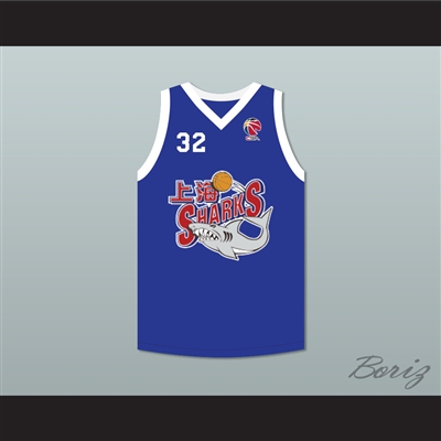 Jimmer Fredette 32 Shanghai Sharks China Basketball Jersey with CBA Patch