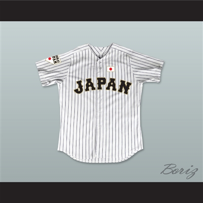 Shohei Ohtani 16 Japan Samurai White Pinstriped Baseball Jersey