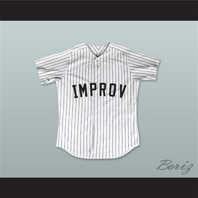 George 'Shrimp' Costanza 17 Improv White Pinstriped Baseball Jersey