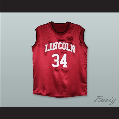 Jesus Shuttlesworth 34 Lincoln Maroon Silk Basketball Jersey
