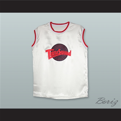 Jesus Shuttlesworth 34 Tune Squad White Silk Basketball Jersey