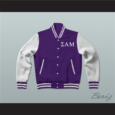 Sigma Alpha Mu Fraternity Varsity Letterman Jacket-Style Sweatshirt