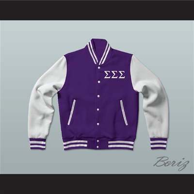 Sigma Sigma Sigma Sorority Varsity Letterman Jacket-Style Sweatshirt
