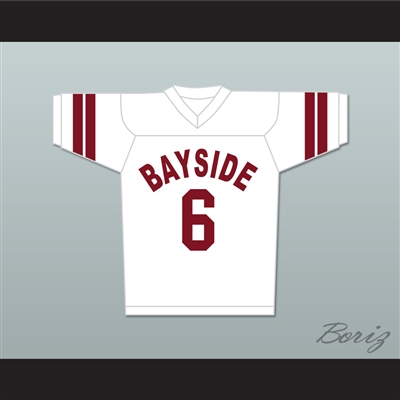 AC Slater 6 Bayside Tigers Football Jersey White Saved By The Bell