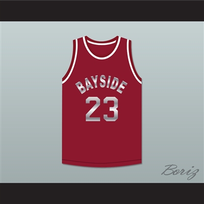 Saved By The Bell AC Slater 23 Bayside Tigers Basketball Jersey Maroon