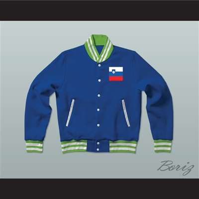 Slovenija/Slovenia Varsity Letterman Jacket-Style Sweatshirt