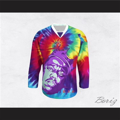 Biggie Smalls 60 Funky Tie Dye Style Hockey Jersey