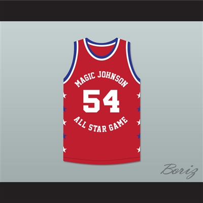 Charles Smith 54 Magic Johnson All Star Game Red Basketball Jersey 1990 Midsummer Night's Magic Charity Event