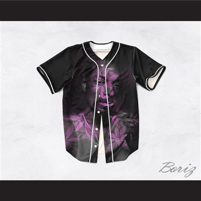 Snoop Dogg 99 Smoke Cloud Black Purple Cannabis Baseball Jersey