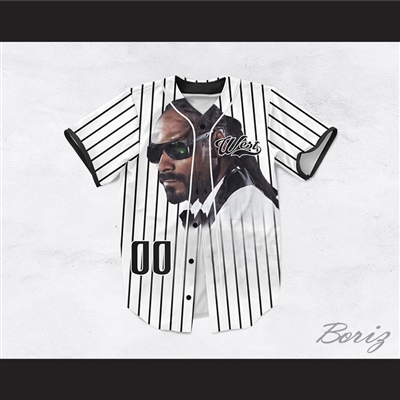Snoop Dogg 00 Westside Pinstriped White Baseball Jersey
