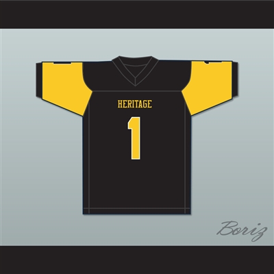 Sony Michel 1 American Heritage School Patriots Black Football Jersey 3
