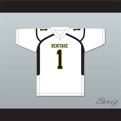 Sony Michel 1 American Heritage School Patriots White Football Jersey 1