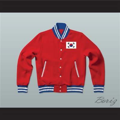 South Korea Varsity Letterman Jacket-Style Sweatshirt