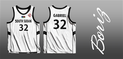 South Sudan  Wenyen Gabriel basketball jersey Sewn