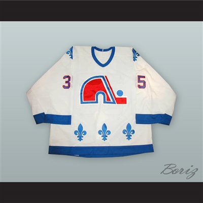 Stephane Fiset 35 Quebec Nordiques White Hockey Jersey