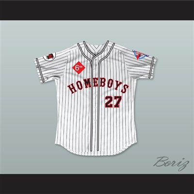 Steve Albert 27 Homeboys Pinstriped Baseball Jersey 6th Annual Rock N' Jock Softball Challenge 1995