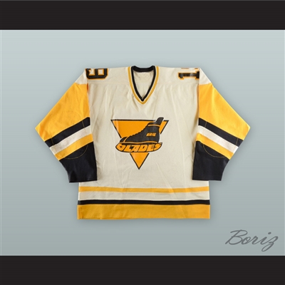 Steve Gatzos 19 Erie Blades White Hockey Jersey