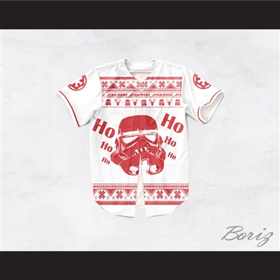 Stormtrooper Ho Ho Ho Christmas White Baseball Jersey