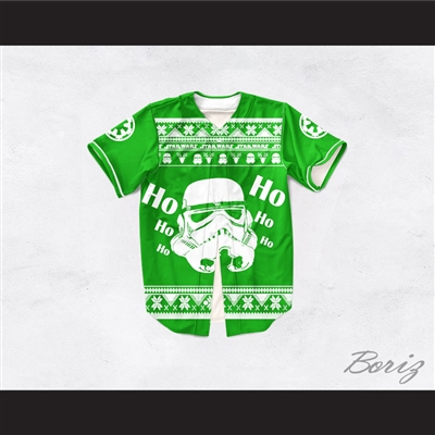 Stormtrooper Ho Ho Ho Christmas Green Baseball Jersey