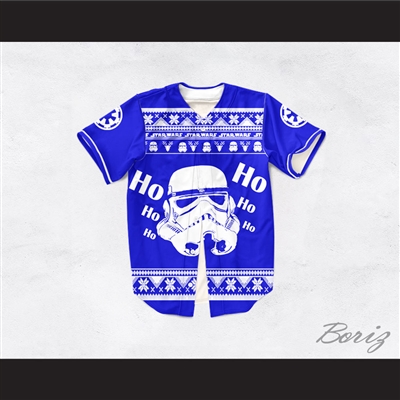 Stormtrooper Ho Ho Ho Christmas Blue Baseball Jersey