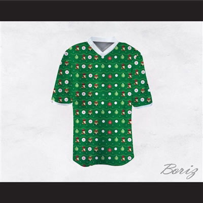 Super Mario Ugly Christmas Sweater Dye Sub Print Green Football Jersey