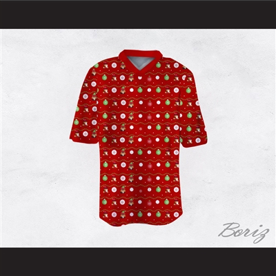Super Mario Ugly Christmas Sweater Dye Sub Print Red Football Jersey