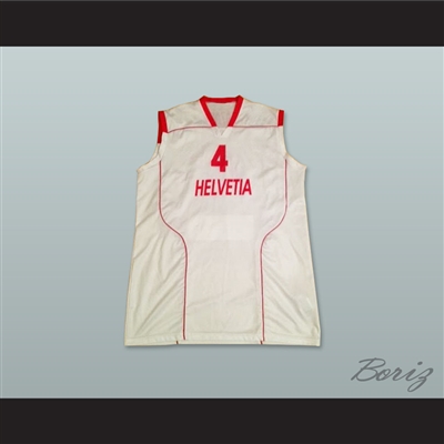 Switzerland Helvetia 4 National Team White Basketball Jersey