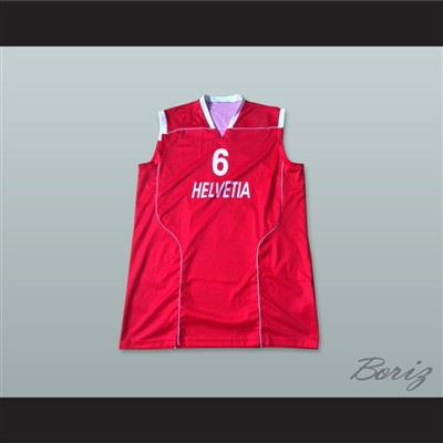 Switzerland Helvetia 6 National Team Red Basketball Jersey
