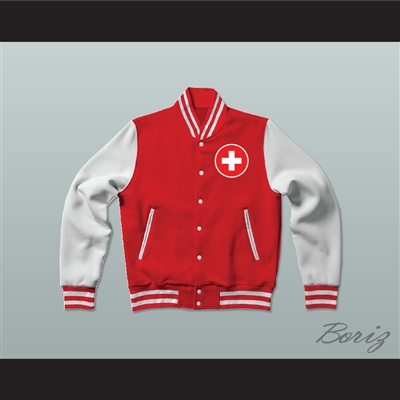 Switzerland Varsity Letterman Jacket-Style Sweatshirt