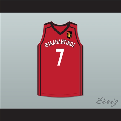 Thanasis Antetokounmpo 7 Filathlitikos A.O Zografou B.C. Red Basketball Jersey