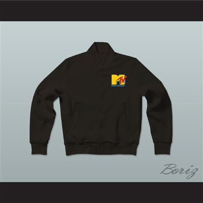 Music Television Black Letterman Jacket-Style Sweatshirt