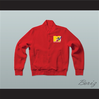 Music Television Red Letterman Jacket-Style Sweatshirt