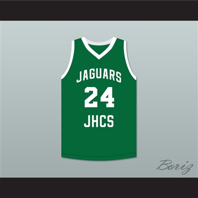 Tacko Fall 24 Jamie's House Charter School Jaguars Green Basketball Jersey 2
