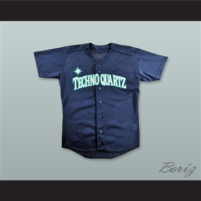 Techno Quartz 3 Navy Blue Button Down Baseball Jersey