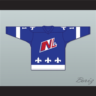 Mac Templeton 11 Le National de Quebec Blue Hockey Jersey- Lance et compte (He Shoots, He Scores)
