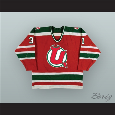 Chris Terreri 31 Utica Devils Red Hockey Jersey