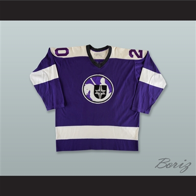Terry Holbrook 20 WHA Cleveland Crusaders Purple Hockey Jersey