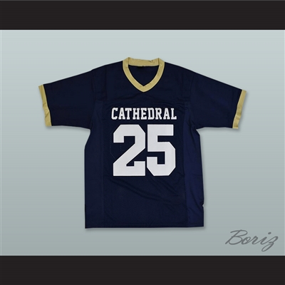 Terry McLaurin 25 Cathedral High School Leprechauns Navy Blue Football Jersey