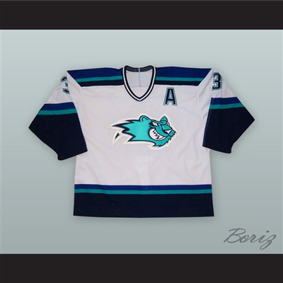 Terry Virtue 3 Worcester IceCats White Hockey Jersey