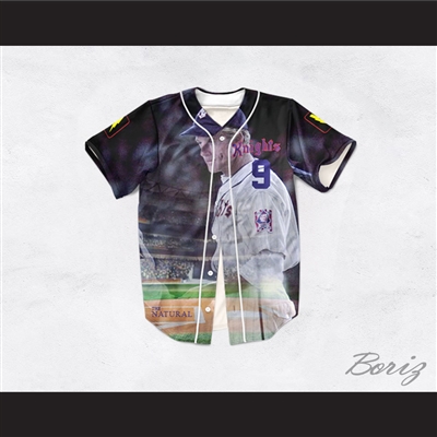 Roy Hobbs 9 New York Knights Stadium Theme Design Baseball Jersey The Natural