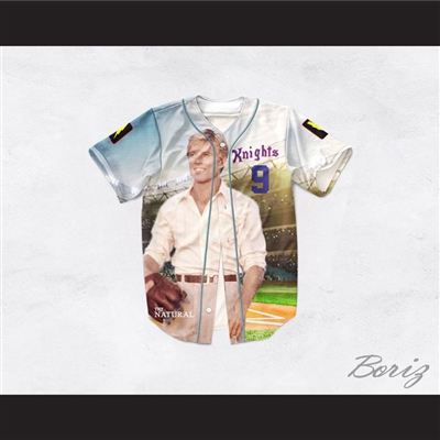 Roy Hobbs 9 New York Knights Robert Redford Design Baseball Jersey The Natural