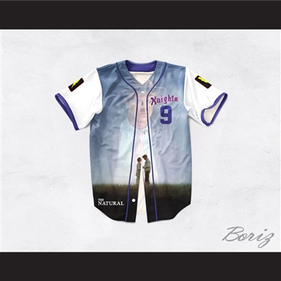 Roy Hobbs 9 New York Knights Love Scene Design Baseball Jersey The Natural